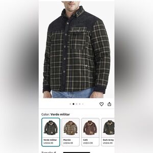 Men's Plaid Jacket - Black and Green